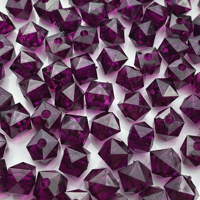 400pcs 8mm Acrylic Cube Faceted Beads Colorful Square Plastic Spacer Beads