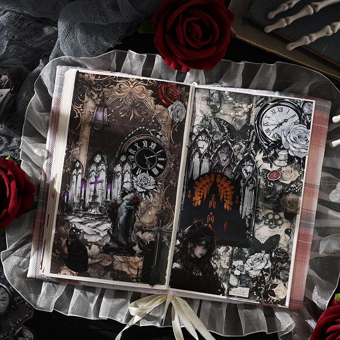 90PCS Gothic PET Stickers Set – Waterproof Die-Cut Stickers