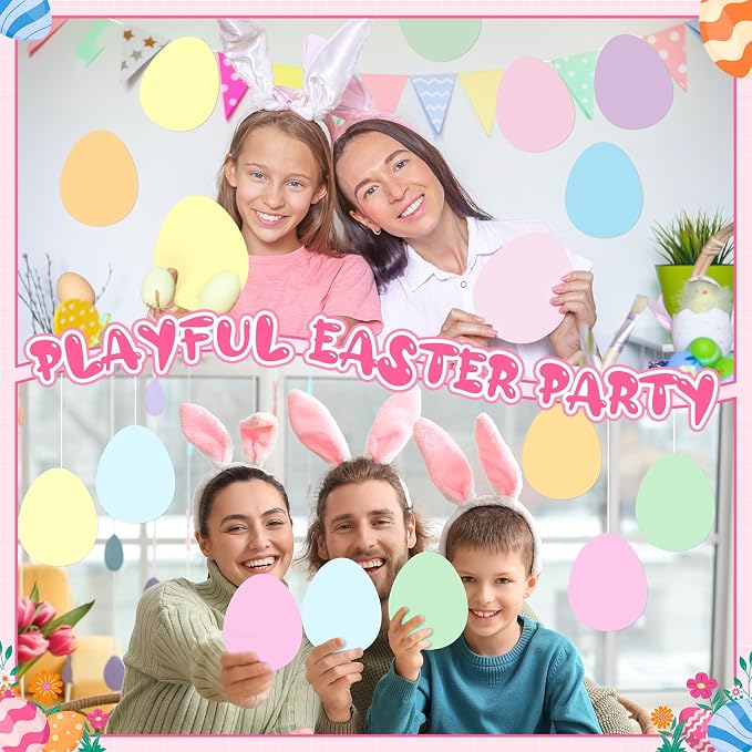 Funrous 80 Pcs Easter Egg Cutouts Pastel Egg Shape Paper Cutouts Easter