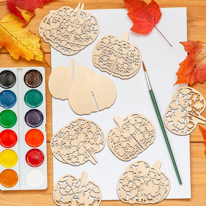 COCHIE DIY 3D Fall Pumpkin Wood Crafts to Paint