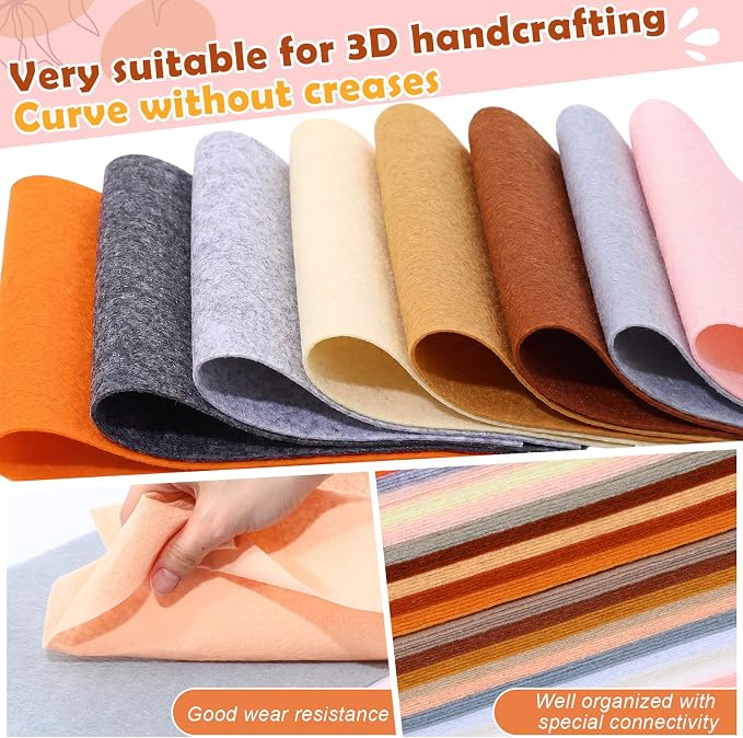 Tegeme 100 Pcs 8 x 12 Inches Felt Fabric Sheet