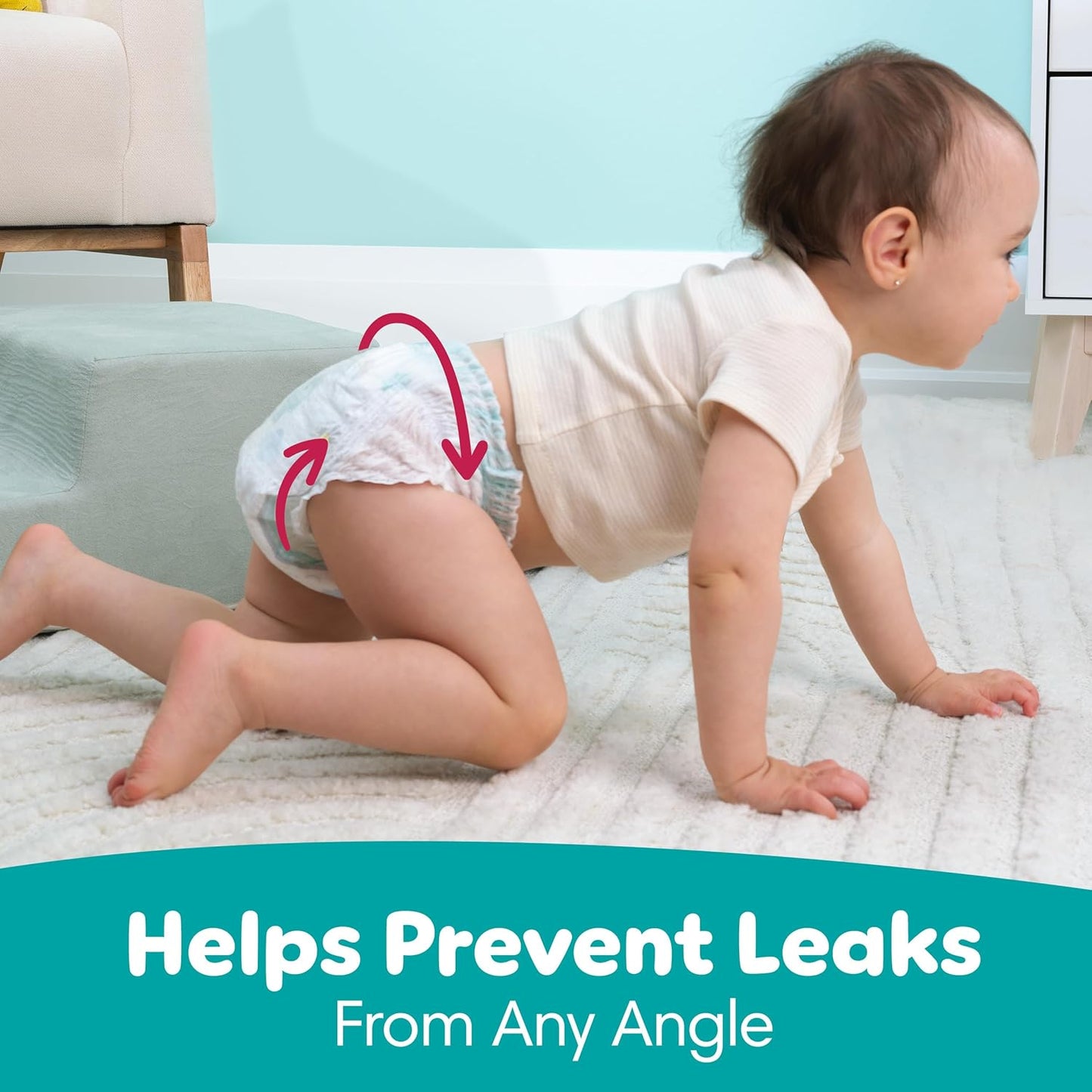 Pampers Diapers - Swaddlers 360° - Size 6, 72 Count, up to 100% Leakproof Comfy Dry Fit, Designed for Easy Changes, Pull On Baby Diaper (Packaging May Vary)