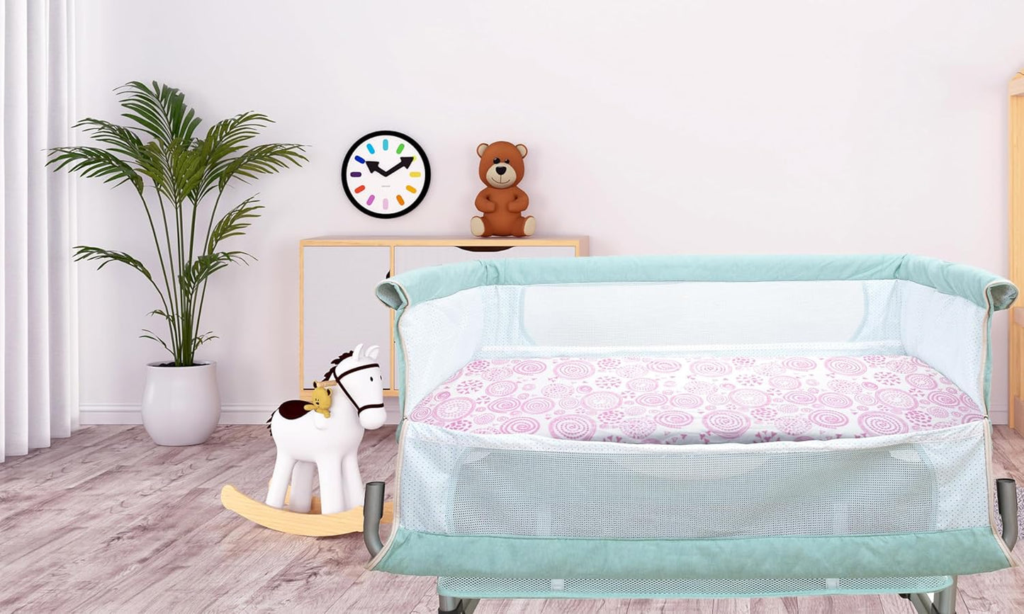 5 Pack Organic Bedside Bassinet Sheets Compatible with Mika Micky, Baby Delight, Dream On Me, AMKE and Other Bassinet Mattress Pads Size Between 17-21 in Width, 29-33 in Length, and 1.5-4 in Thick