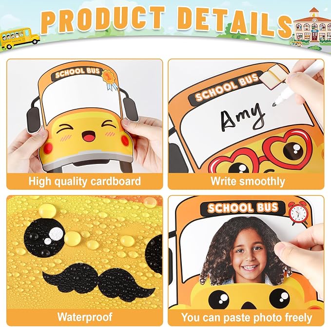 gisgfim 80Pcs School Bus Cutouts Back to School Decorations Bulletin Board