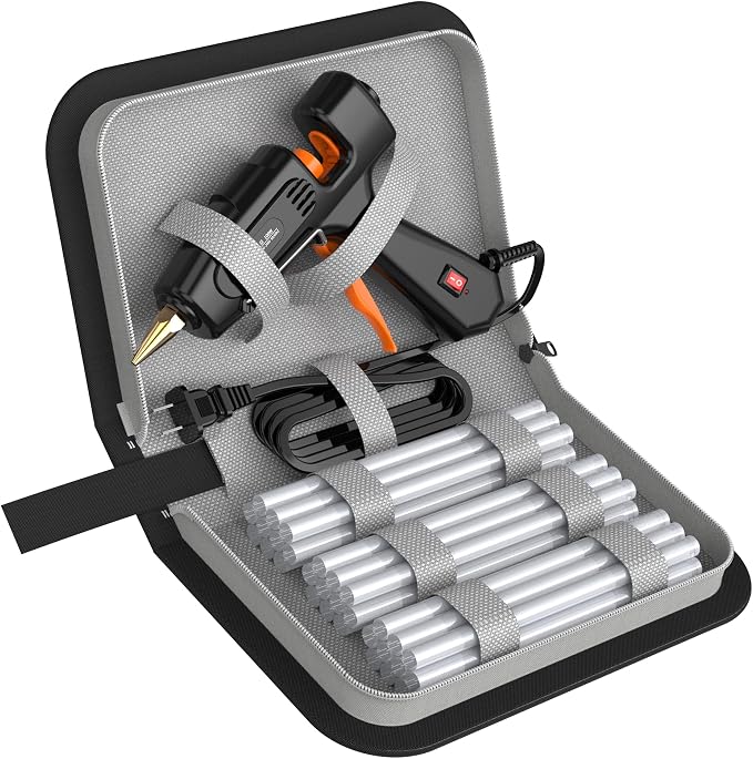 IZIO Hot Glue Gun with 21 Glue Sticks7/16") &Storage Pouch - 100W Fast Heating
