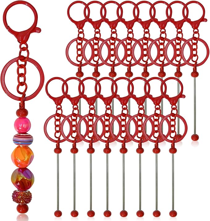 28 Pcs Beadable Keychain Bars