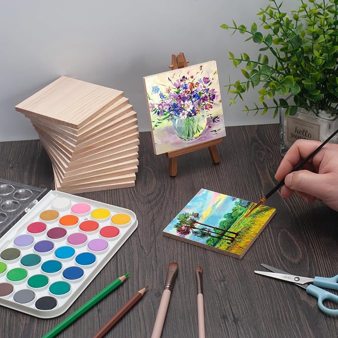 4″ X 4″ Wood Squares Wooden Blocks