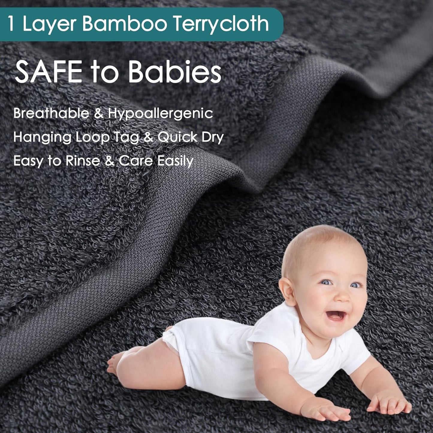 Baby Washcloths 12 Pack, 10x10 inch Heavenly Soft Wash Cloths for Face and Body, Gentle & Safe White Face Towels on Sensitive Skin, Baby Essentials Bath Shower Gifts for Infant Kid Toddler Children