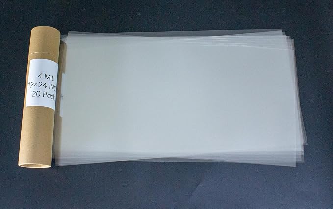 20PCS 4 Mil 12 X 24 Inch Clear Plastic Sheets, Blank Mylar Stencil Sheets