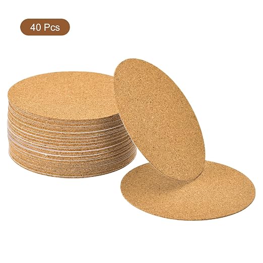 UXCELL 40 Pcs Self-Adhesive Cork Round