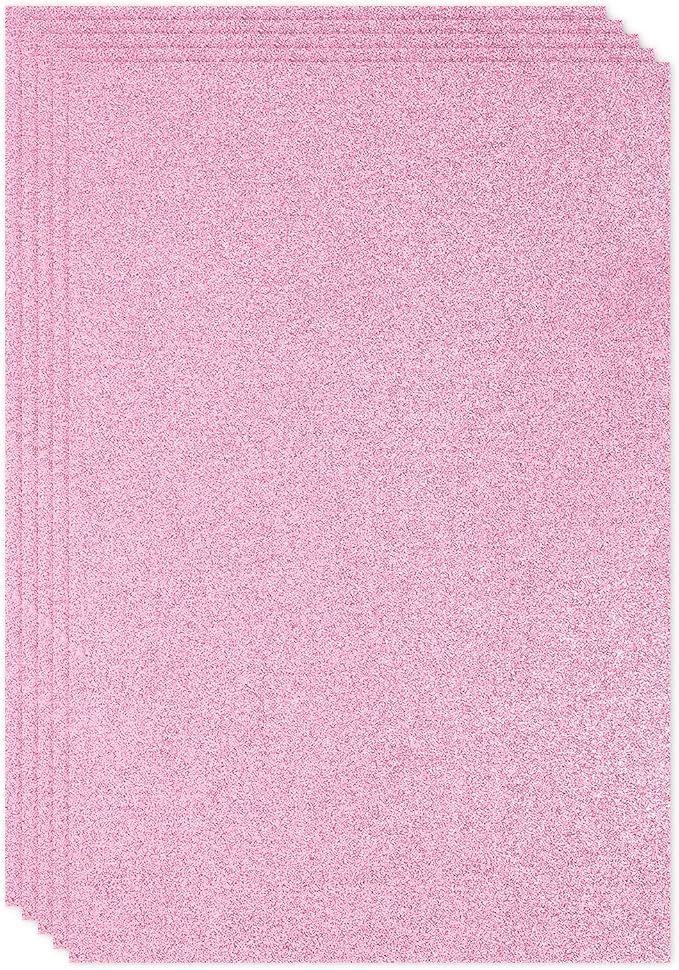 PATIKIL Pink Shiny EVA Glitter Foam Sheet 11.8 x 7.9 Inch 2mm Thick Sparkle EVA