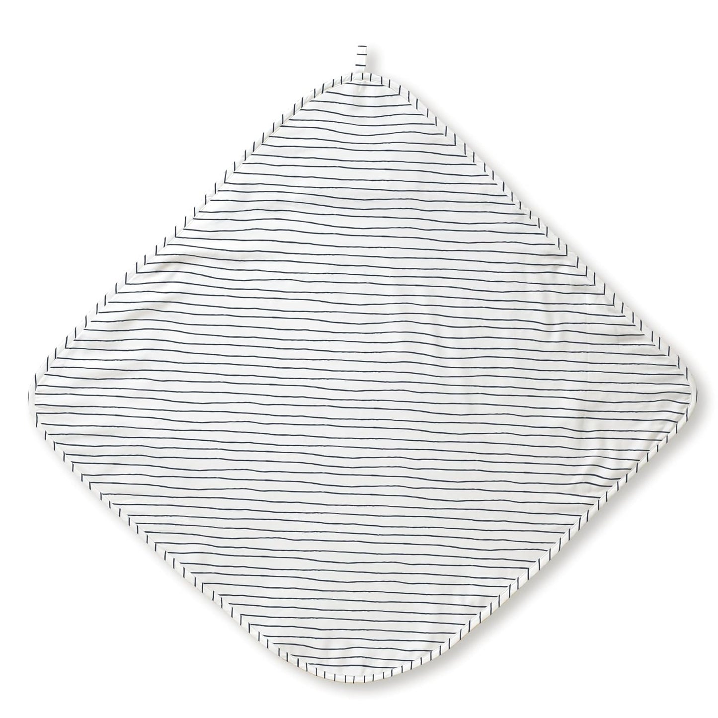 MakeMake Organics Organic Cotton Hooded Towel Baby Toddler GOTS Certified Organic Cotton Beach Poncho Towel Large Absorbent Non Toxic Neutral (Navy Stripes, Diagonally 35"x35")