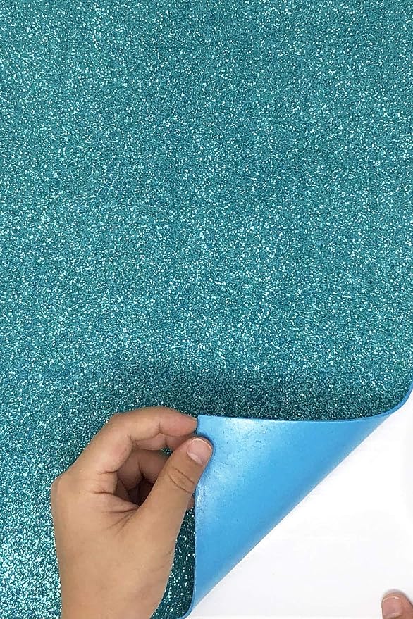 Allgala 12 Pack Glitter EVA Foam Paper 8 x 12inch Sheets-Turquoise Color