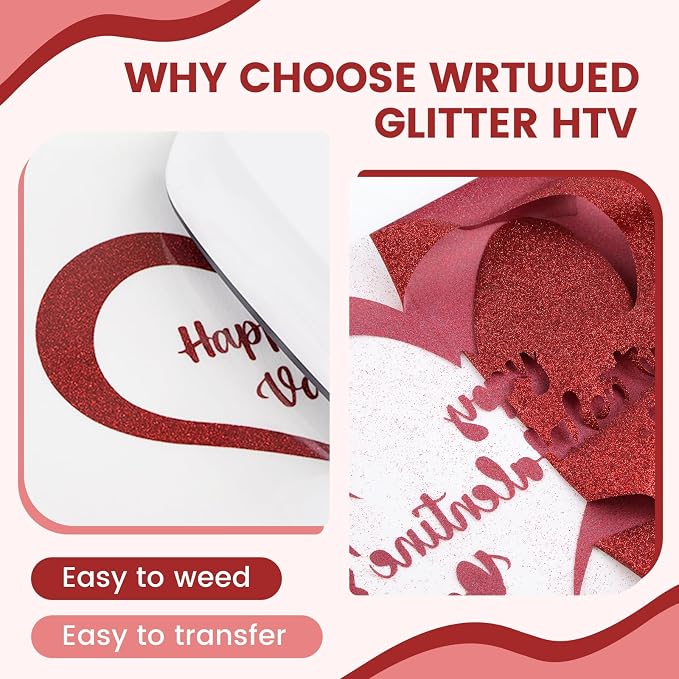 Red Glitter HTV Heat Transfer Vinyl