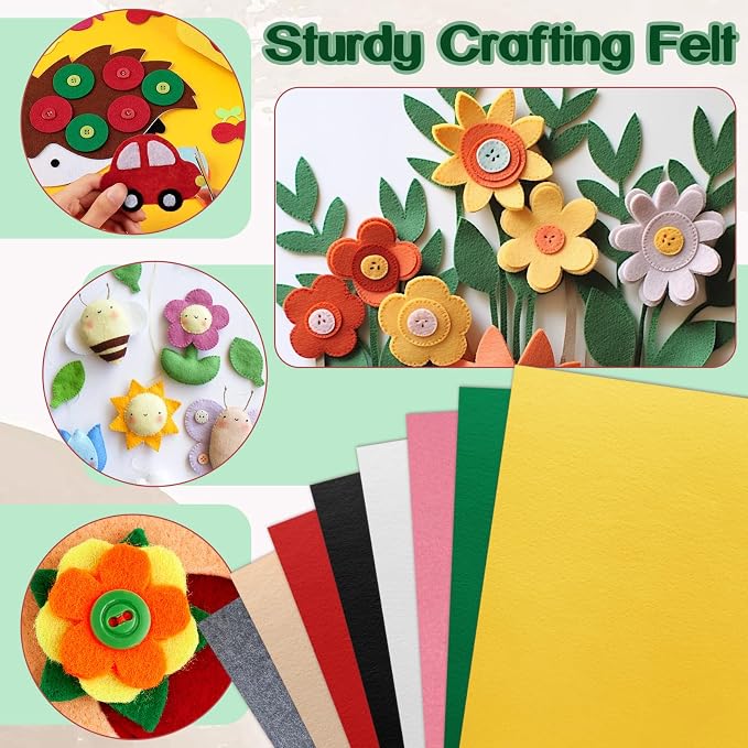 Luomorgo 8 Pcs Stiff Felt, 8 x 12 Inch, 2mm Thick,