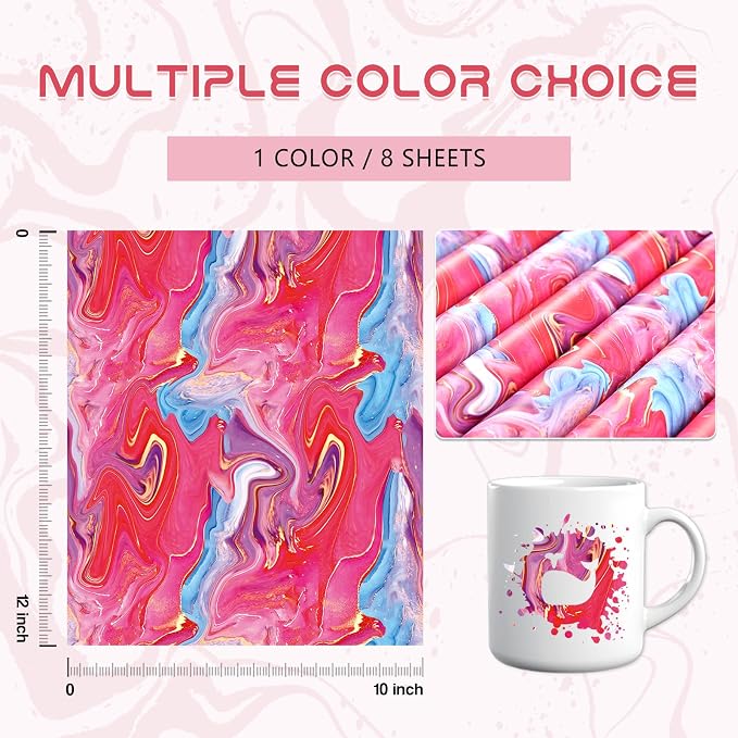 Tintnut Marble Permanent Vinyl 8 Sheets 12x10in Red Blue Adhesive Vinyl |