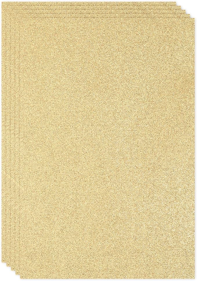 PATIKIL Light Gold Shiny EVA Glitter Foam Sheet 11.8 x 7.9 Inch 2mm Thick