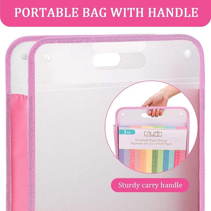 Caydo 3PCS Scrapbook Paper Storage Organizer