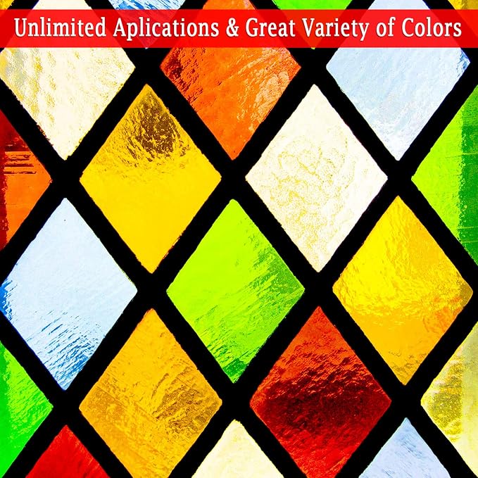 Outus 104 Pcs Colored Cellophane Sheets Cellophane Wrapping Paper