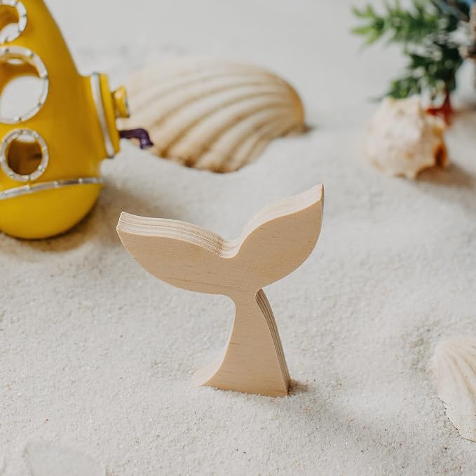 Chunky Mermaid Tail 4-inch, 1/2 inch Thick, & Summer Tiered Tray Decor Set