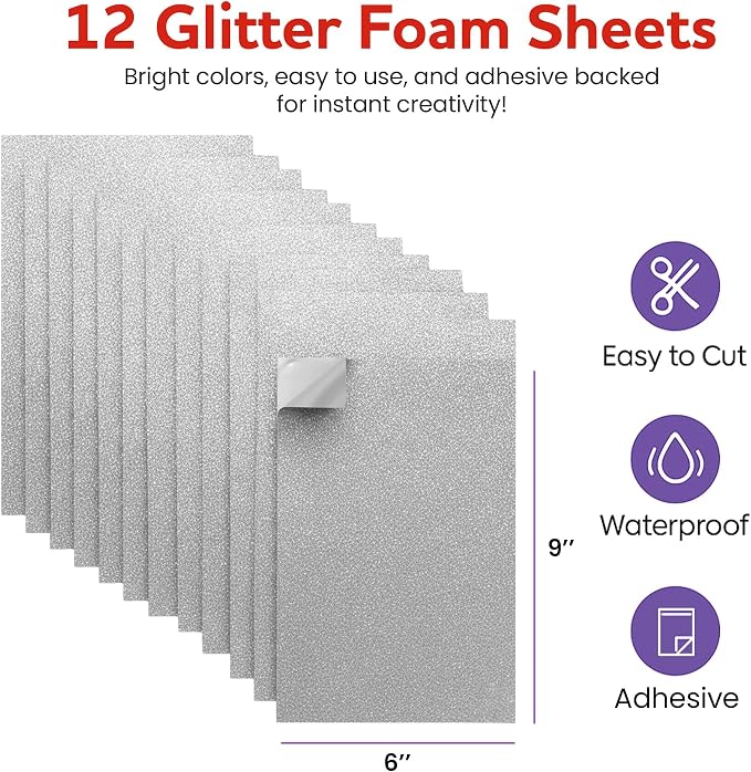Self-Adhesive Glitter EVA Foam Sheets