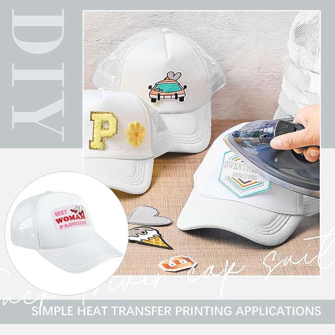 Hercicy 12 Pack DIY Trucker Hats Kit, Sublimation Blank Baseball Caps