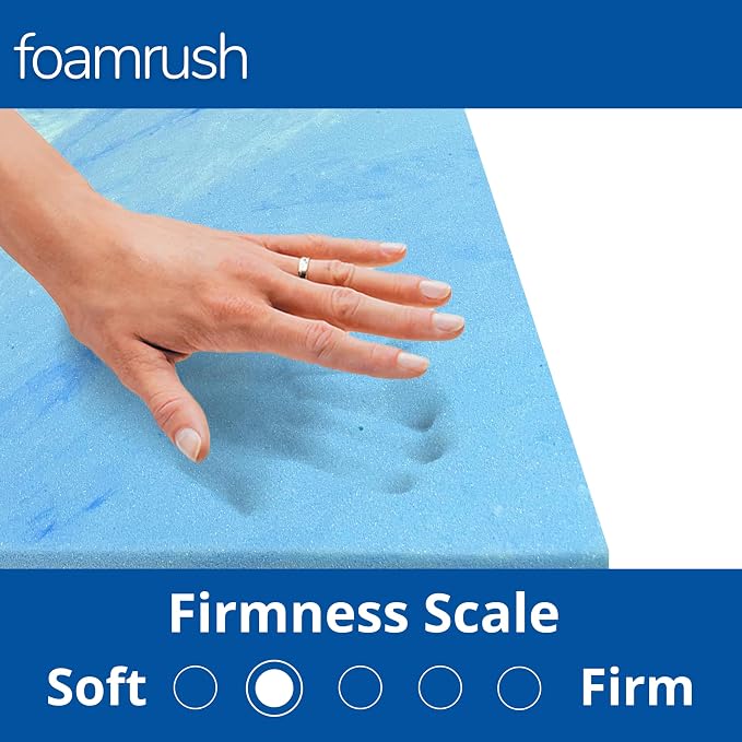 FoamRush 2"x 36" x 36" Gel Cooling Memory Square Foam Cushion, Upholstery Foam