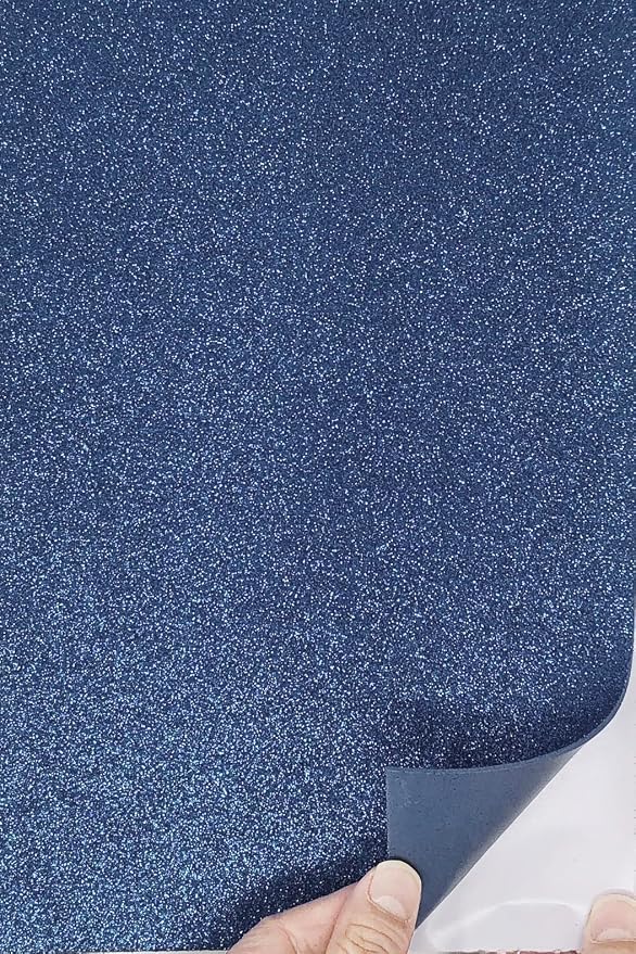 Allgala 12 Pack Glitter EVA Foam Paper 8 x 12inch Sheets-Navy Blue Color