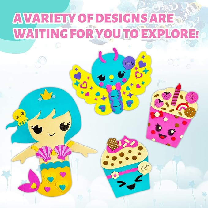 VKPI 4 Pieces EVA Foam Art Crafts Gift Kit, Creative Make Your Own Cupcakes
