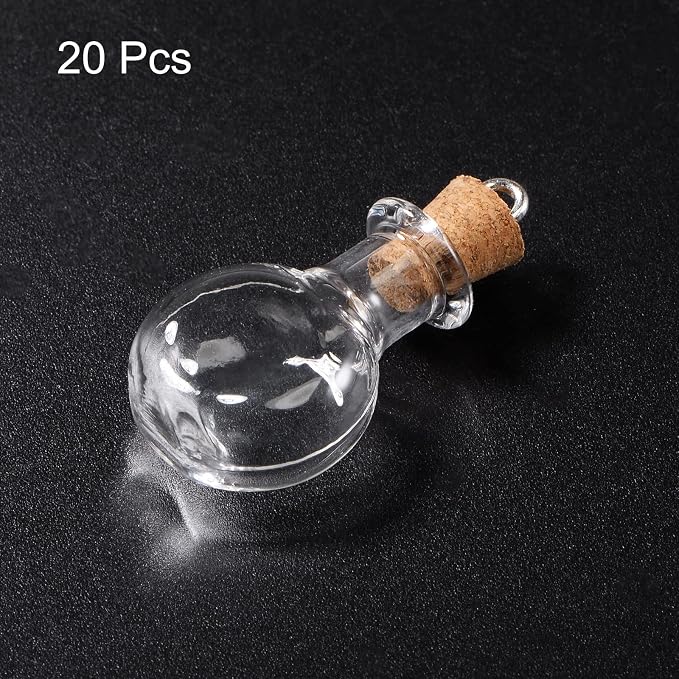 HARFINGTON 20pcs Mini Glass Bottles