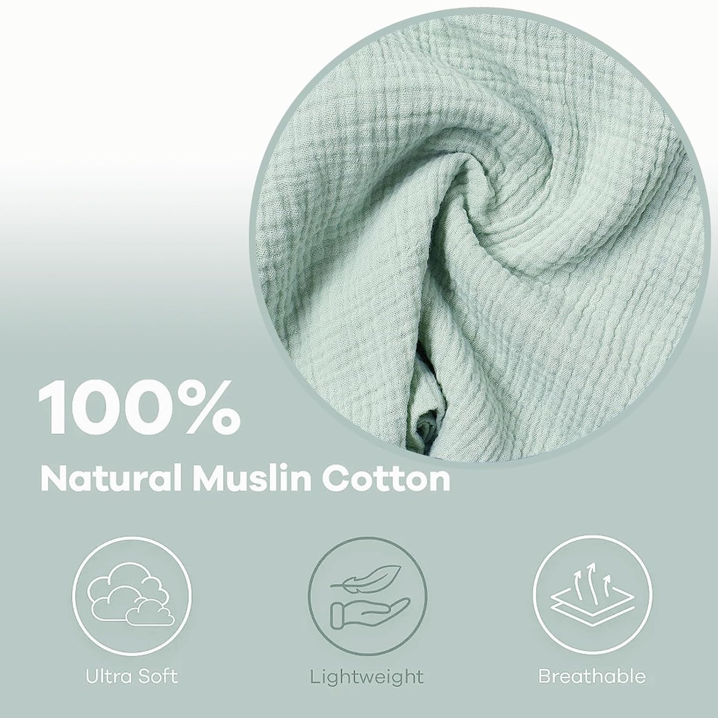 Owlowla Muslin Changing Pad Cover 2PACK,Soft Muslin Cotton Diaper Changing Pad Covers Changing Table Cover for Baby Boy Girl(Natural&Sage)
