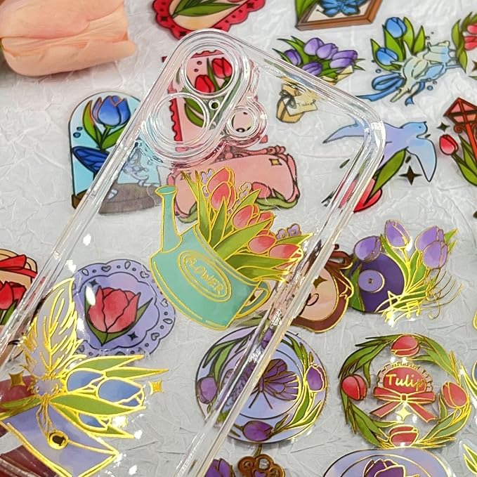 50Pcs Flower Stickers for Scrapbooking Journaling Junk Journal Scrapbook