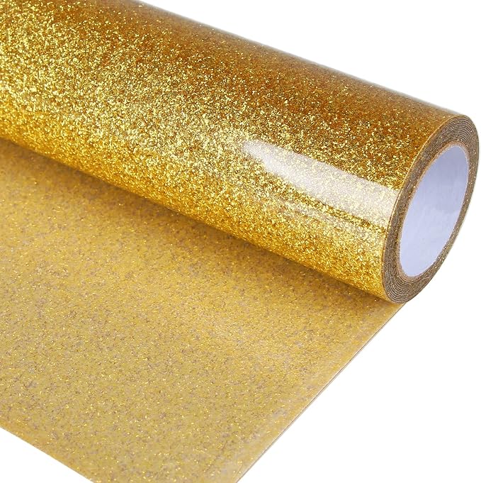 TORC Gold Glitter HTV Heat Transfer Vinyl Roll 12 inch x 5 ft Iron on Vinyl