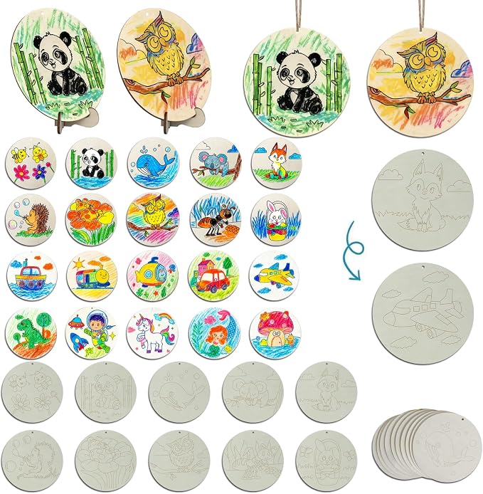 10PCS Wooden Crafts to Paint