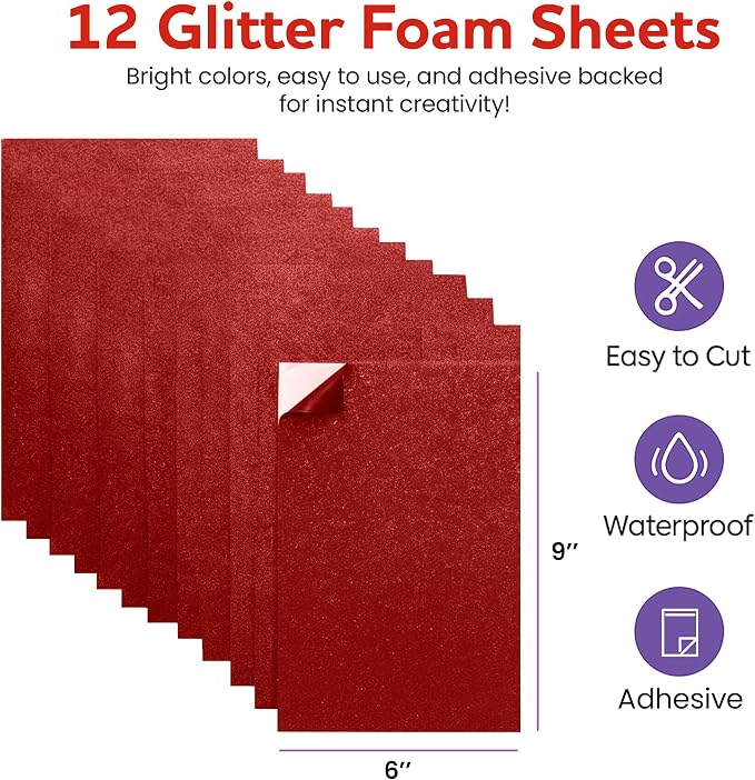 Self-Adhesive Glitter EVA Foam Sheets