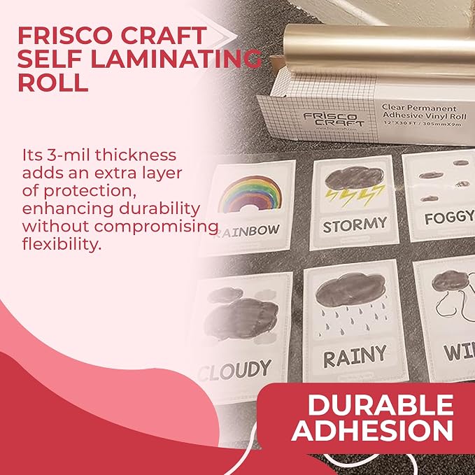 Frisco Craft Transparent Glossy Self Adhesive Laminating Roll 12" x 30 ft |