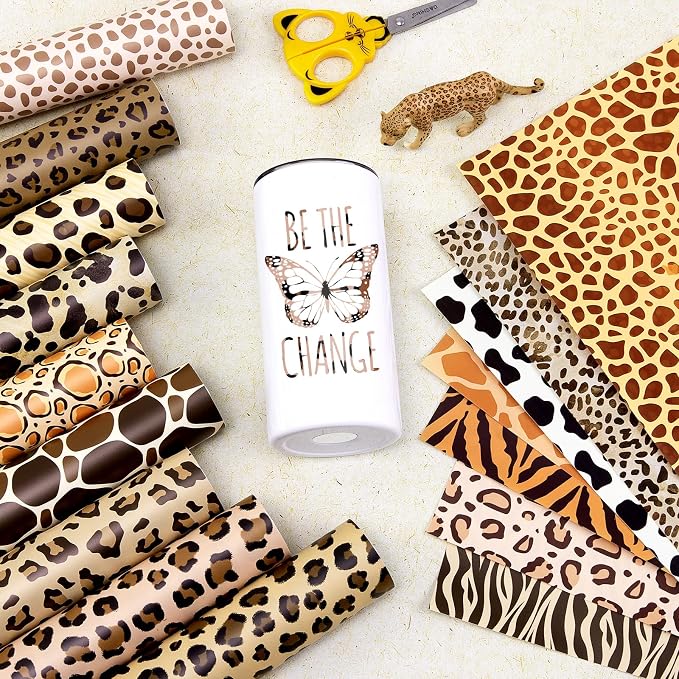 Leopard Boho Permanent Adhesive Vinyl 16 Sheets 12'' x 10'' | Zebra Animal
