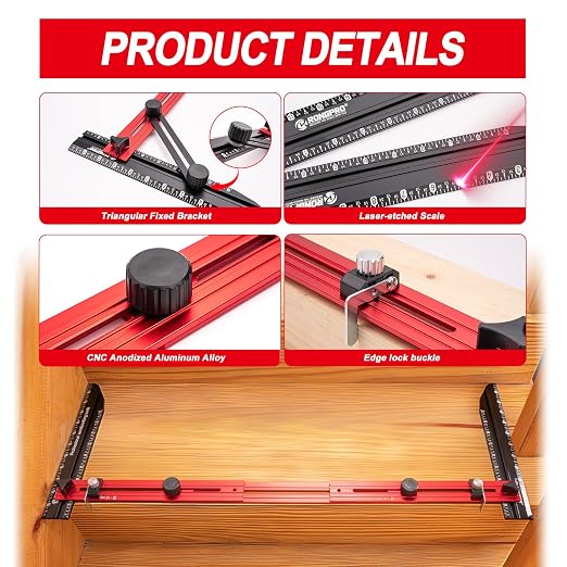 Stair Tread Template Tool, Stair Gauge Set Shelf Layout Measuring Scribe Tool