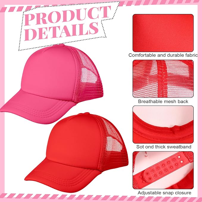 Vabean 24 Pack Sublimation Blank Cap Trucker Mesh Cap Unisex Plain Blank