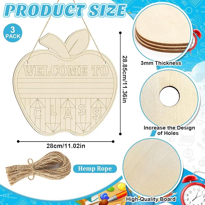 Large Welcome Sign for Classroom Decoration Crafts Hanging to Paint DIY Blank