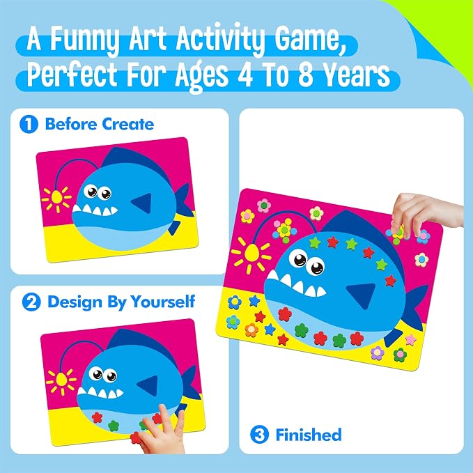 SpriteGru Foam Sticker Art Activity, 20 Marine Animals