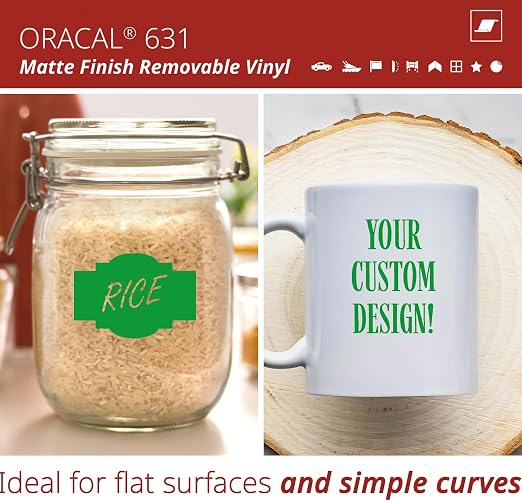 ORACAL 631 Matte Light Green Vinyl Durable Roll Easy to Weed Permanent Adhesive
