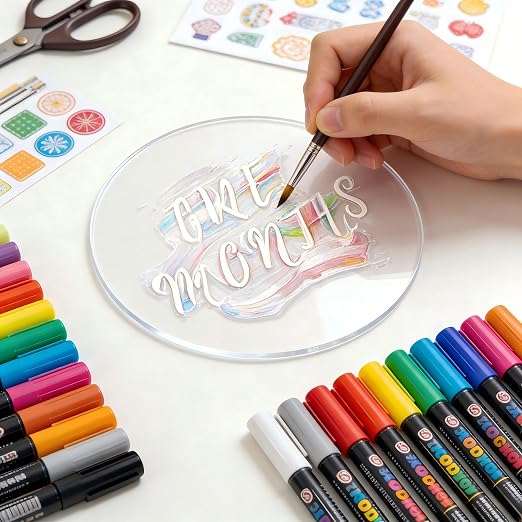 2pcs Clear Round Sheet Acrylic Circle Cake Disk Acrylic Sheets 7 in | Table Top