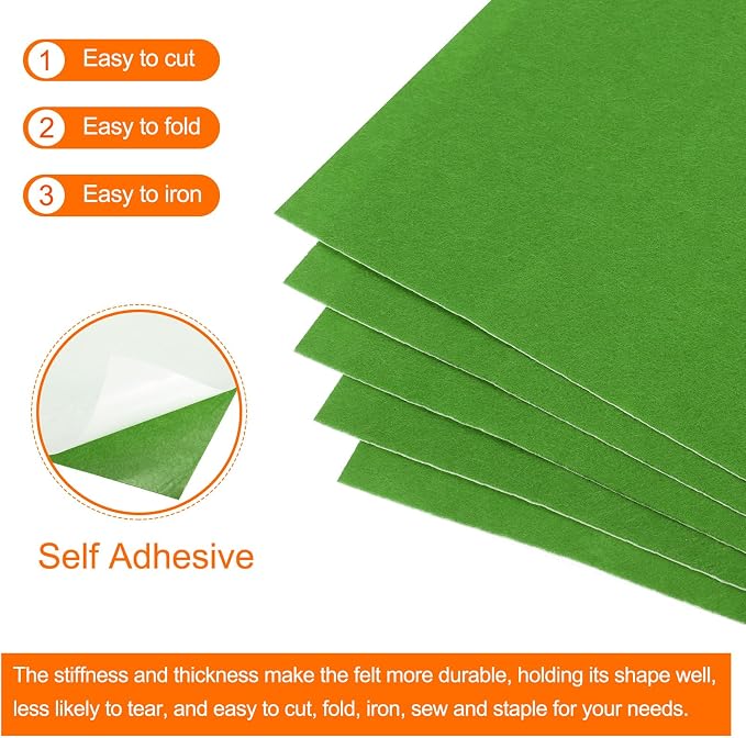 MECCANIXITY Adhesive Felt Sheets, Felt Fabric Crafts Back Adhesive Felt Sheets