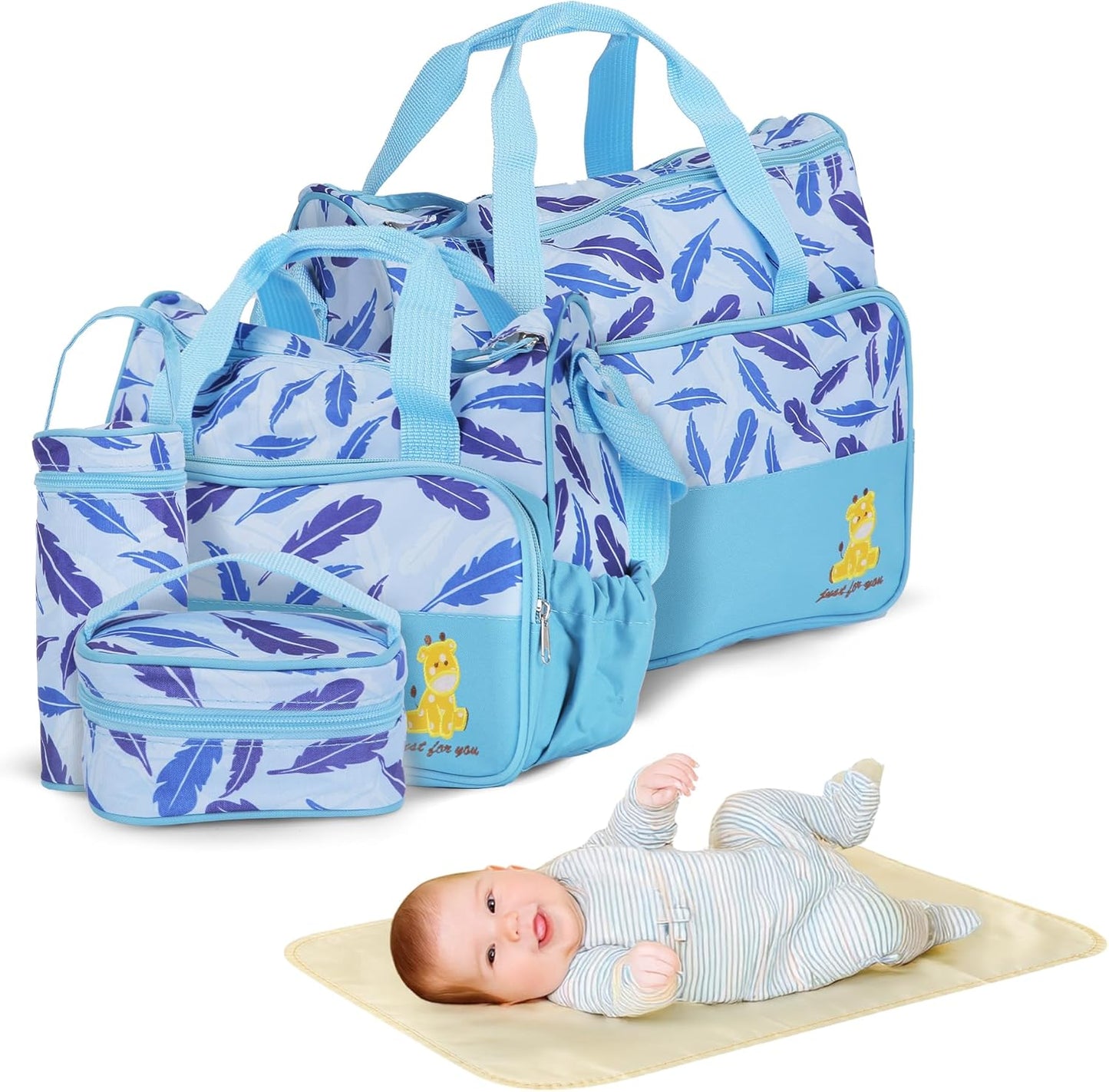 5PCS Baby Diaper Bag Set, Large Baby Doll Diaper Backpack