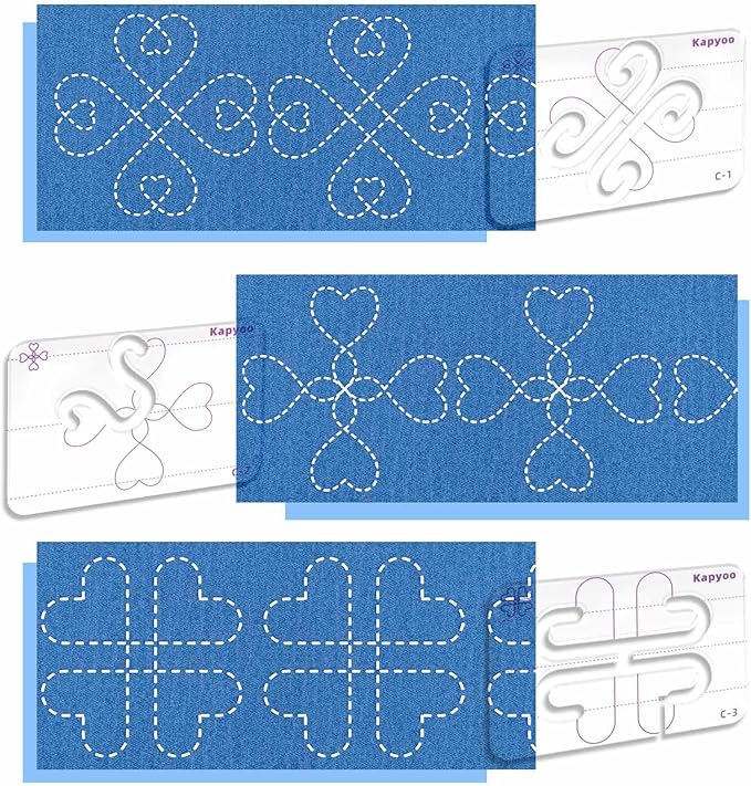 3Pcs Free Motion Quilting Templates