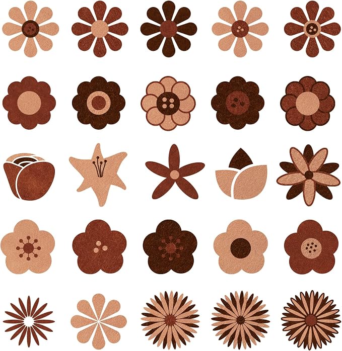Whaline 18Pcs Felt Fabric Sheets Soft Thick Assorted Brown Craft Felt Pack