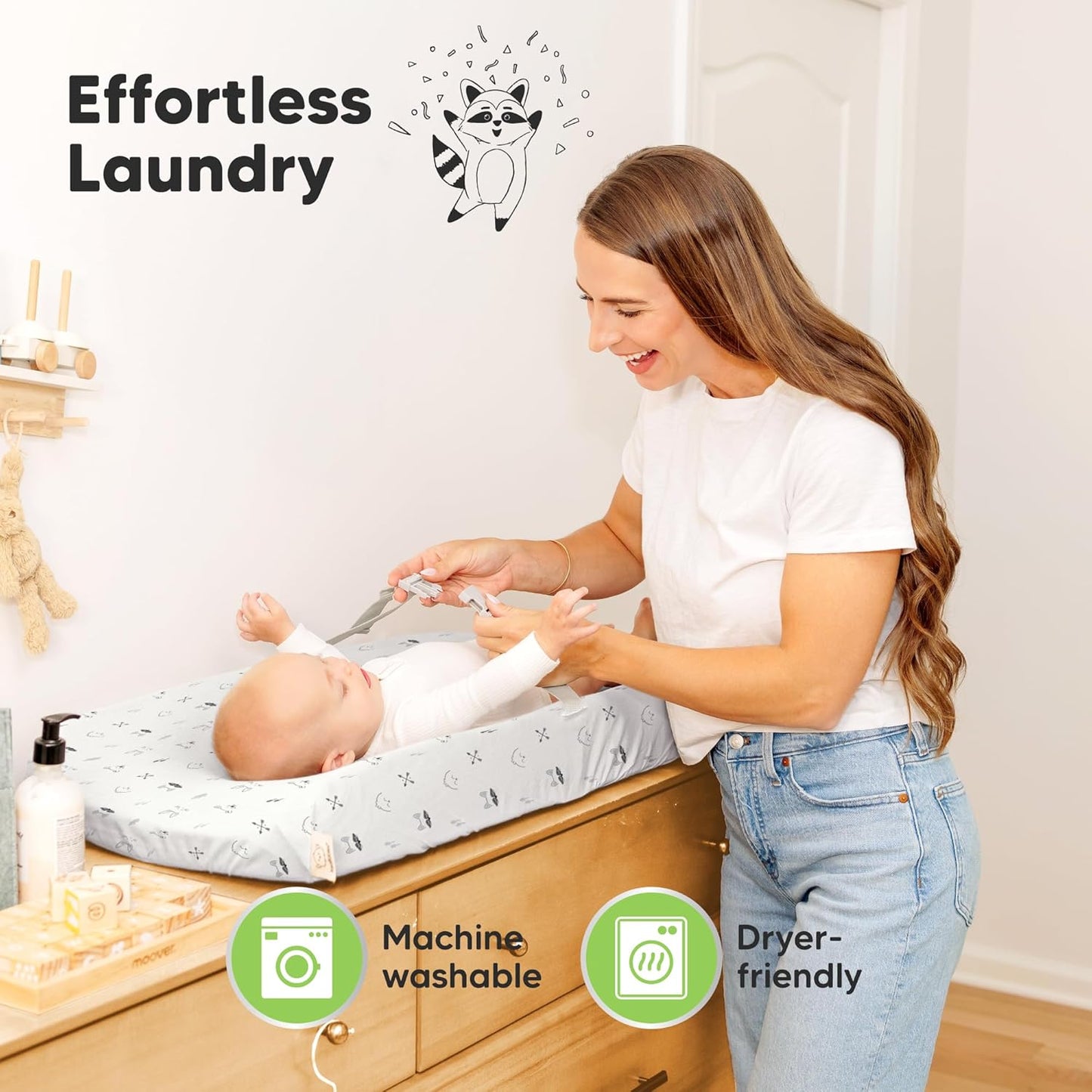 2-Pack Organic Changing Pad Covers for Girl, Boy, Neutral - 100% Cotton Changing Table Pad Cover, Soft Baby Nursery Diaper Changing Pad Sheets, Contour Changing Pads Liners, Change Pad Cover (Nordic)