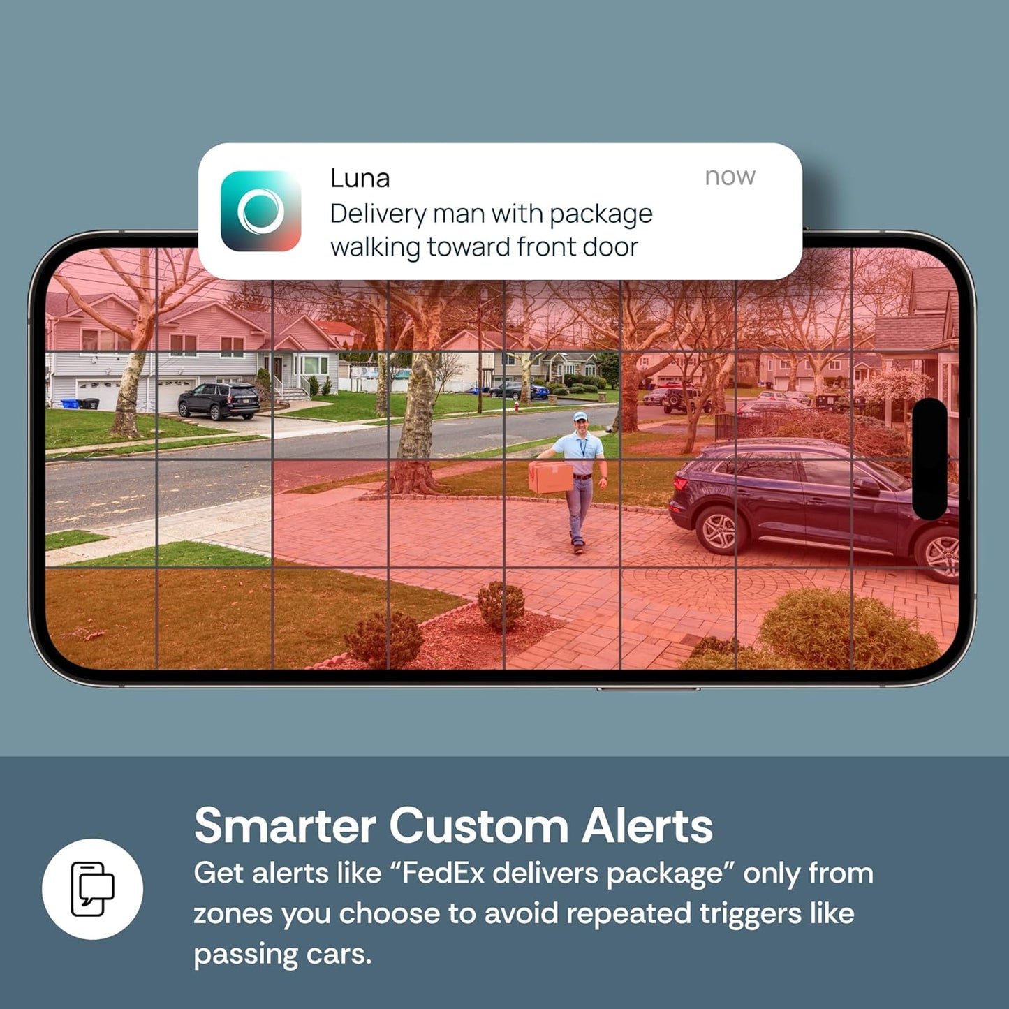 Luna 2K AI Wired Cameras for Home Security Outdoor/Indoor, 2.4GHz Wi-Fi, Smart Motion Alerts, Color Night Vision, Spotlight/Siren, Magnetic Mount, Cloud & CVR Storage, 2-Way Audio (2-Pack, Black)