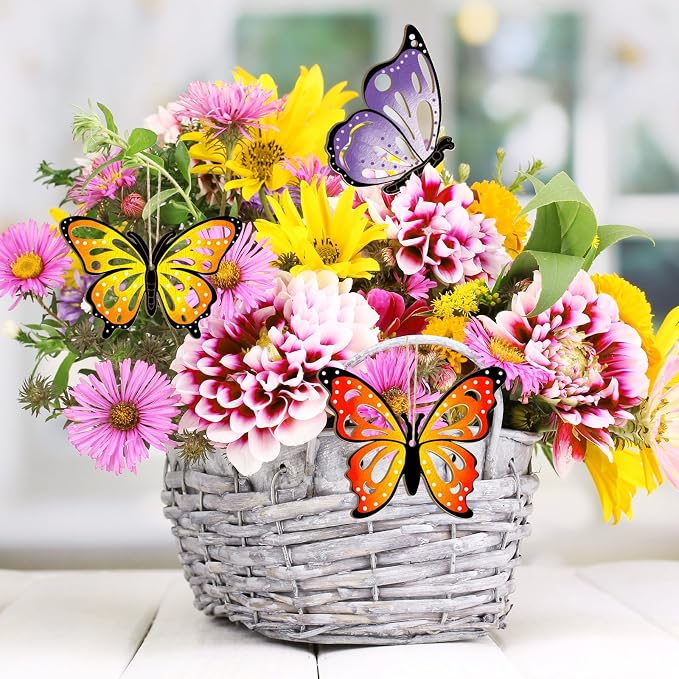 36PCS Wooden Hollow Butterfly Ornaments to Paint, 6 Styles DIY Blank Unfinished